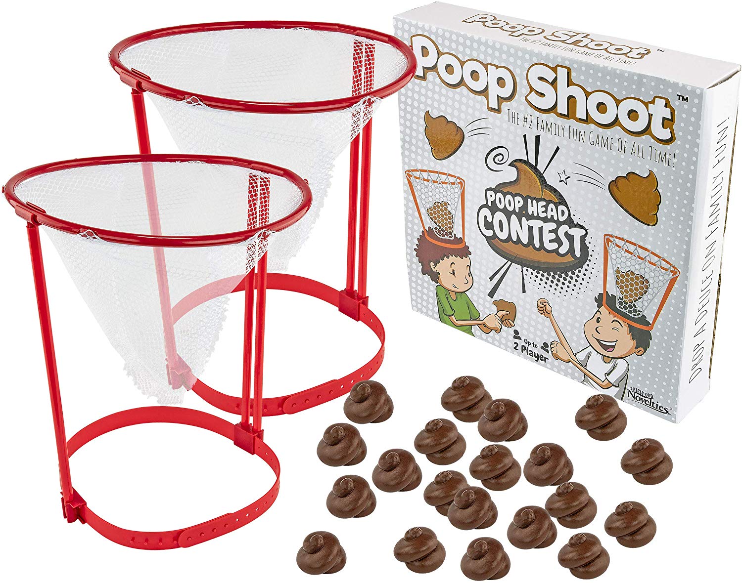 Fairly Odd Novelties Poop Shoot! Head Hoop Contest! The Hilarious White Elephant Gag Gift 