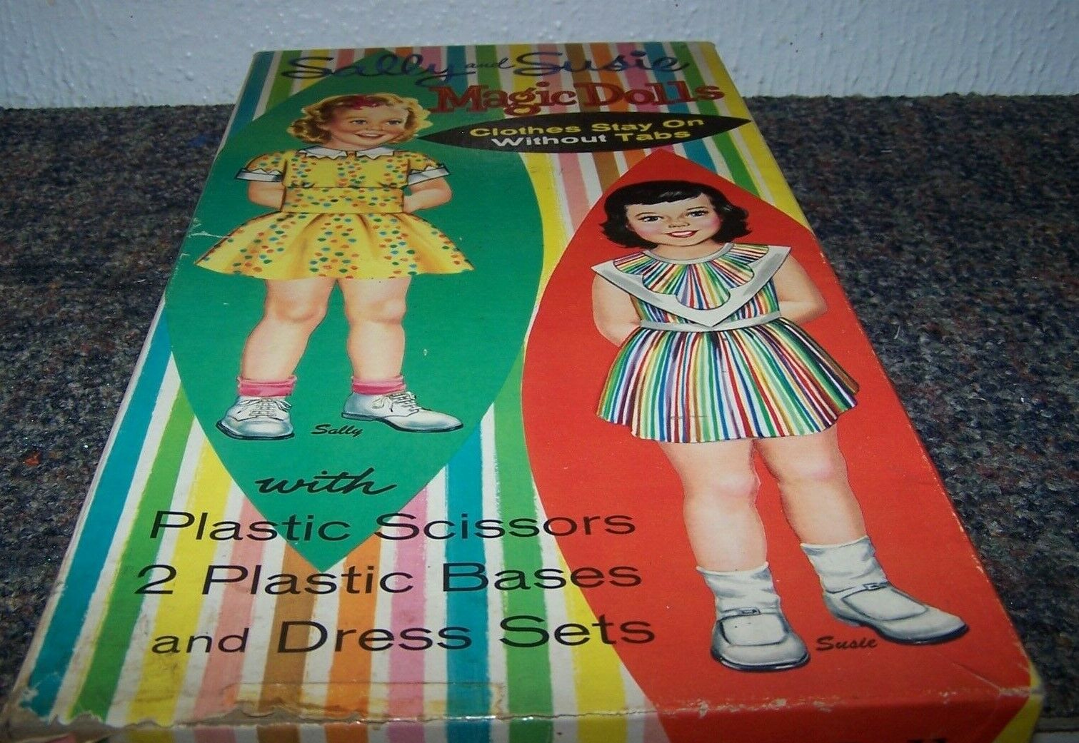 Vintage 1961 Whitman Sally & Susie Magic Dolls paper doll set
